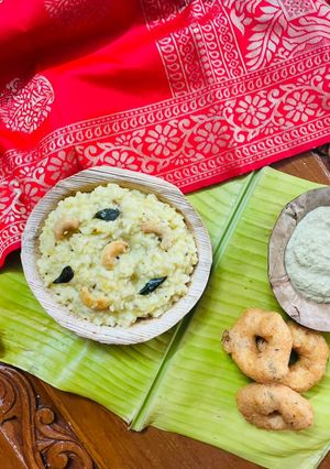 A picture of Khara Pongal (Bangalore style).