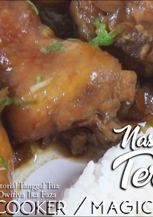 Foto resep Nasi Ayam Teriyaki magic com / rice cooker kekinian ala emak jaman now