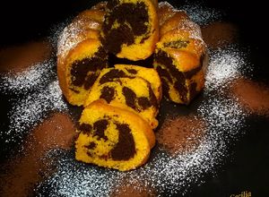 Foto principal de Bizcocho marmolado de zanahoria y chocolate