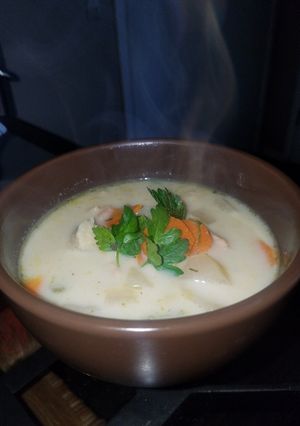 Tárkonyos Csirkeraguleves Nokedlivel recept fotója