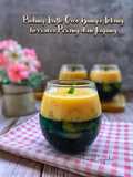 Puding Trifle Oreo Bunga Telang bersama Pisang dan Jagung