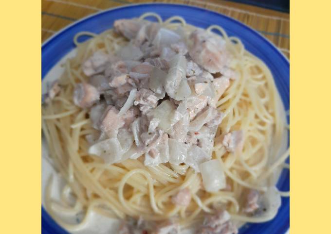 Pastas con salmón a la crema Receta de Delfi Hermelo???- Cookpad