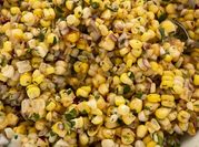 A picture of fresh basil corn salad