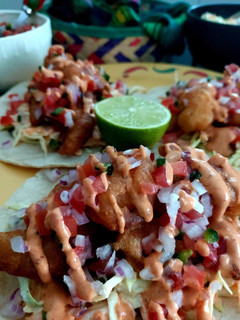 A picture of Baja-Style Shrimp and Fish Tacos.