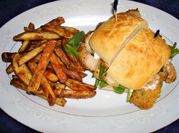 A picture of chicken bread baked