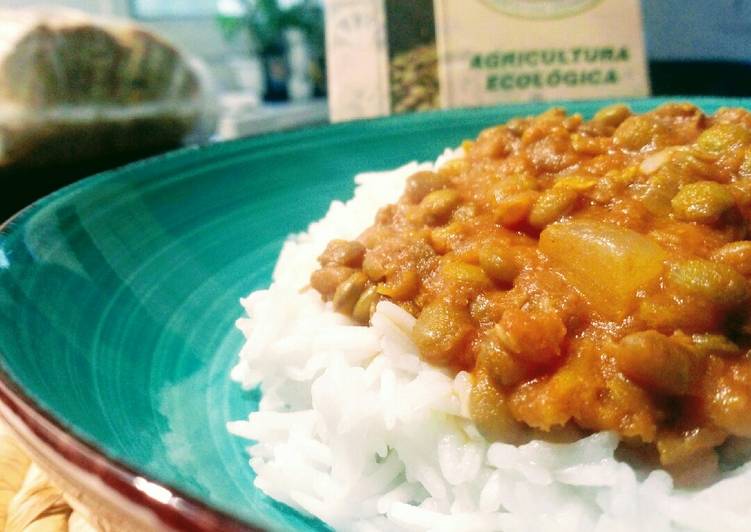Curry de lentejas vegano