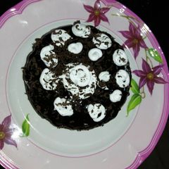 A picture of Eggless chocolate cake.