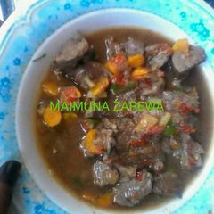 A picture of Liver kidney and heart pepper soup.