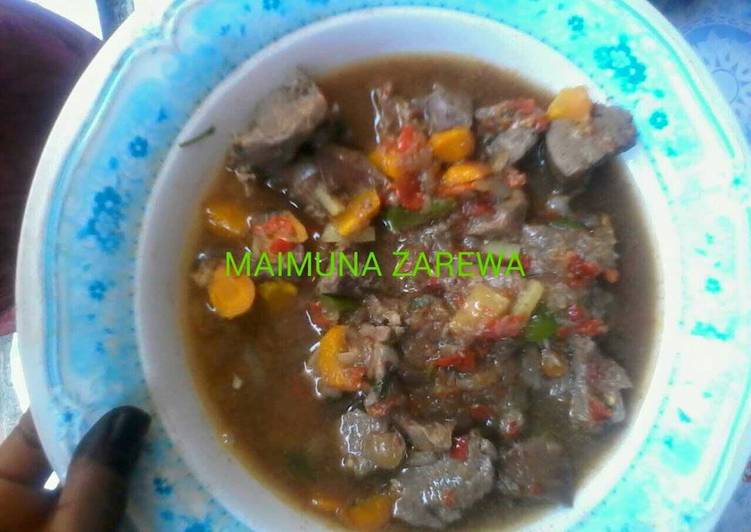Liver kidney and heart pepper soup