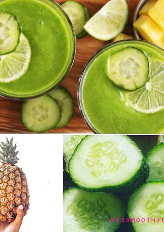 Una foto de Batido de piña y pepino para adelgazar