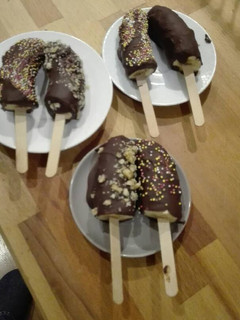 Una foto de Plátanos con chocolate