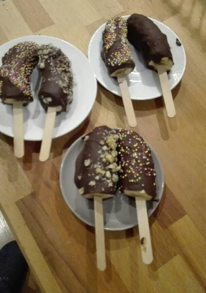 Una foto de Plátanos con chocolate