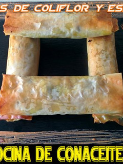 Una foto de Rollitos vegetarianos rellenos de coliflor y espinacas