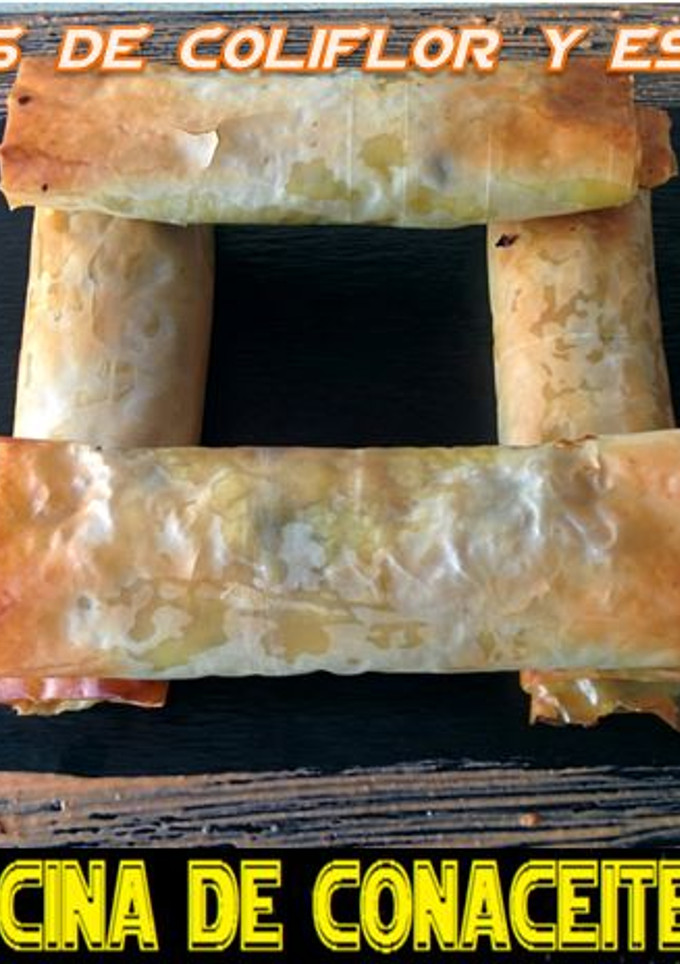 Una foto de Rollitos vegetarianos rellenos de coliflor y espinacas