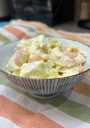 A picture of Washoku flavor! Shrimp and Cabbage Salad.