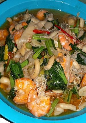Foto resep Cah sawi jamur dan udang
