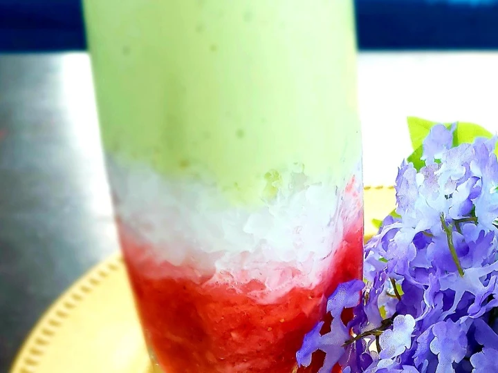 Easy Ways Prepare|Recipe} Double layer smoothie the Tasteful, Delicious