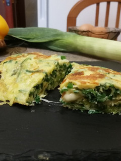 Una foto de Tortilla francesa con puerro