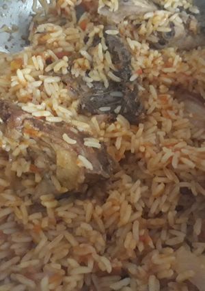 A picture of Jollof rice.