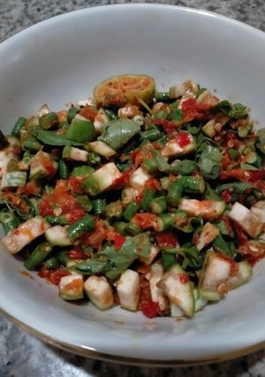 Foto resep Pencok kacang panjang terong