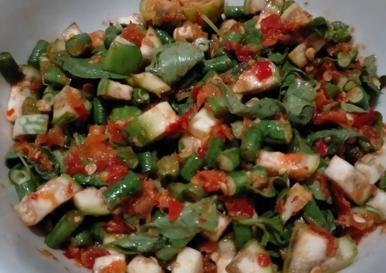 Pencok kacang panjang terong