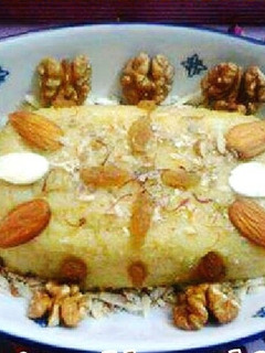 A picture of Kesariya Badam ka Halwa.