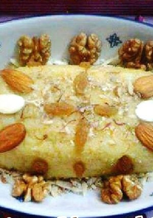 A picture of Kesariya Badam ka Halwa.