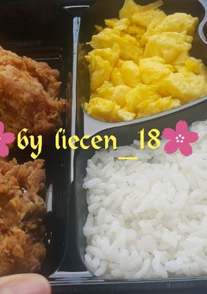 Foto resep Crispy Fried Chicken and Creamy Scramble egg