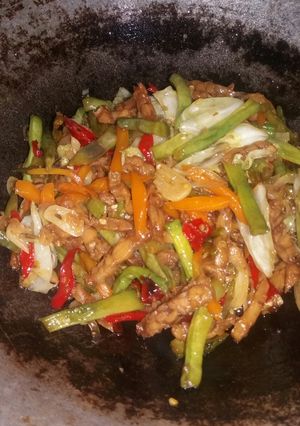 Foto resep Tumis kacang wortel kol pedas