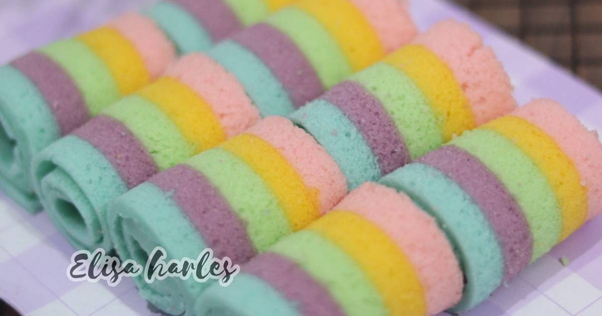 Resep Bolu Gulung Rainbow Mini Oleh Elisa Harles Cookpad