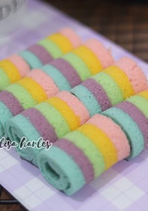 Foto resep Bolu gulung rainbow mini
