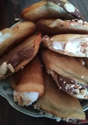 صورة لوصفة قطايف بالكريمة والنوتيلا
