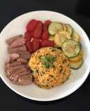 Cá ngừ áp chảo và cơm chiên kimchi