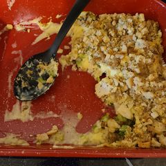 Chicken and stuffing A picture of Chicken and stuffing.