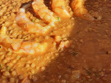Lentejas estofadas al curry con langostinos🥣🦐