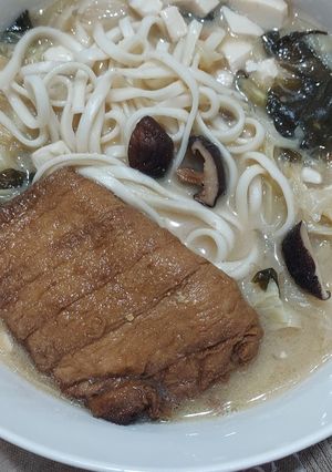 味增豆皮湯麵 的食譜成品照片