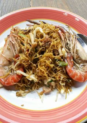 รูปของ ผัดขี้เมาบะหมี่กุ้งแม่น้ำ