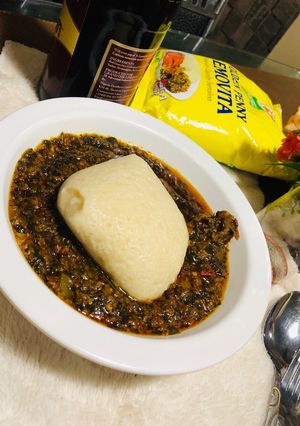 A picture of Dry moringa soup (bushasshen zogale).