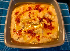 Una foto de Hummus de garbanzos