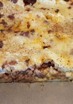 Una foto de Pastel de carne con pasas (sin masa) en dos pasos! 😊