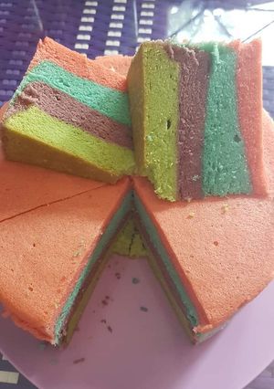 Foto resep Rainbow cake kukus