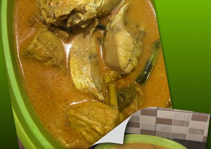 Gulai ikan kakap campur tahu