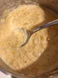 Salsa de puerros caramelizados con leche de coco