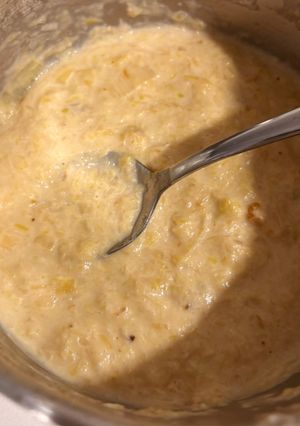 Foto principal de Salsa de puerros caramelizados con leche de coco