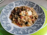 Una foto de rajas con crema