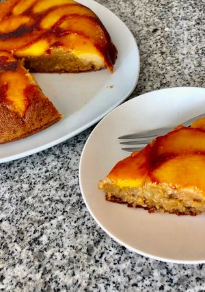 Una foto de Tarta de duraznos sin gluten