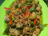 Oseng terong bulet mix teri