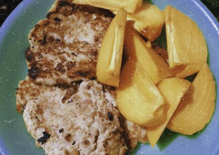 Cara menyajikan Banana oatmeal pancake dengan kesemek , Enak