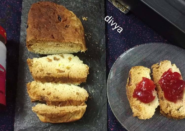 Fresh cream and Raisins bread