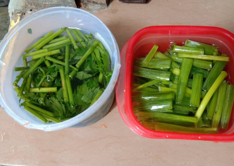 Tips penyimpanan daun bawang & daun seledri